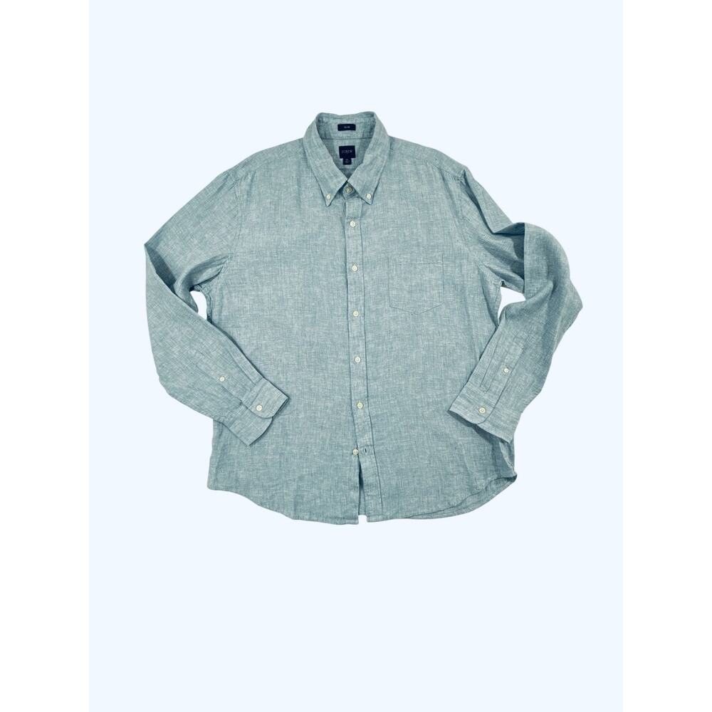 J.Crew Slim Fit Linen Long Sleeve Button Down Shirt XL